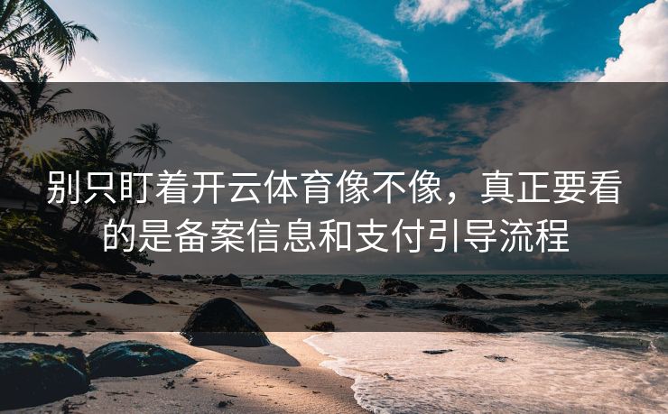别只盯着开云体育像不像，真正要看的是备案信息和支付引导流程