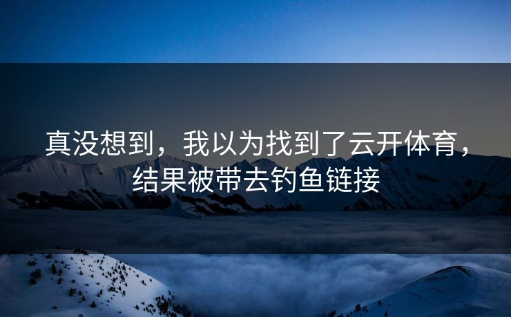 真没想到，我以为找到了云开体育，结果被带去钓鱼链接